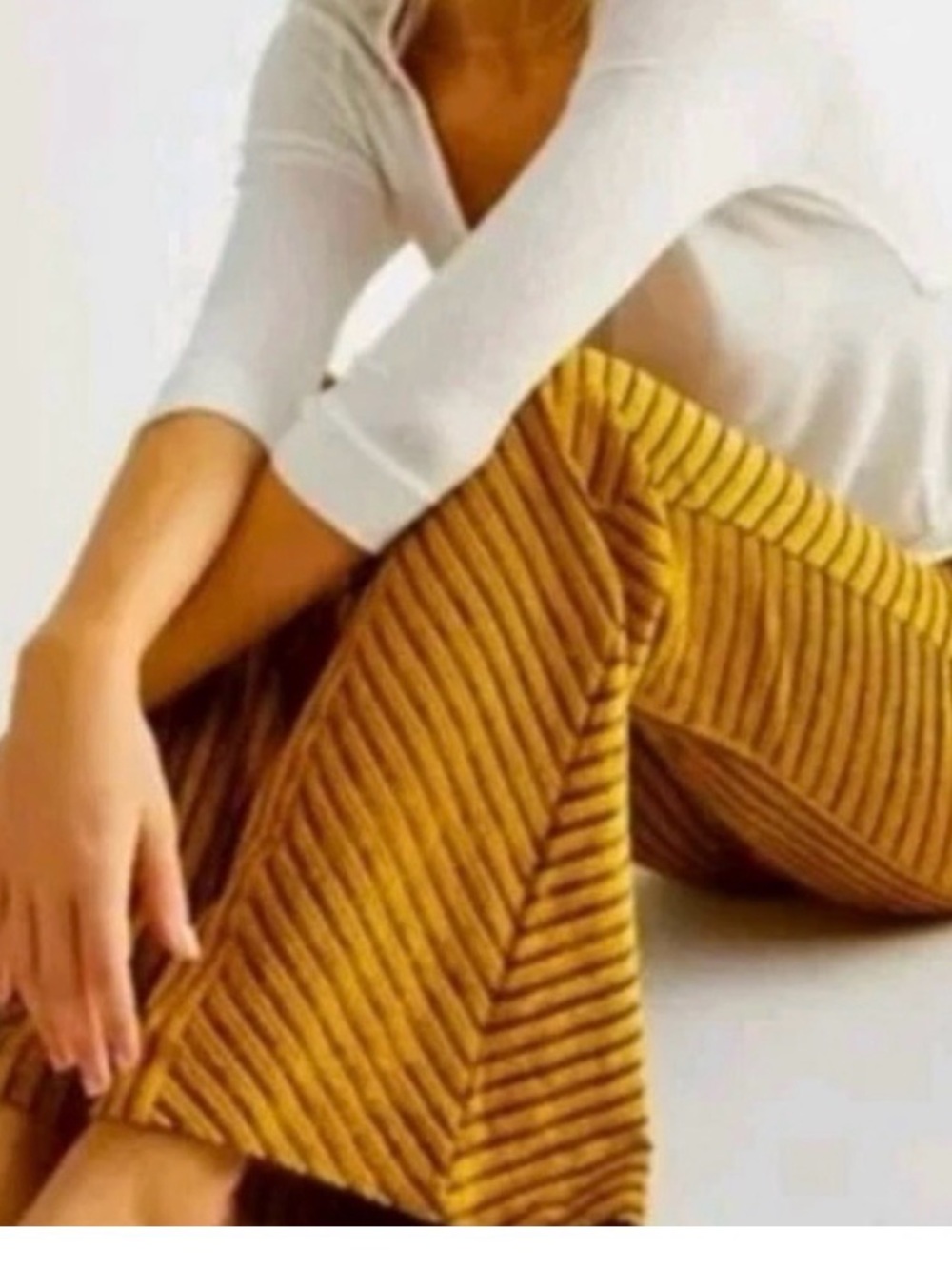 Free People Golden, Wide Leg Velvet Leggings Size Large - Picture 2 of 6